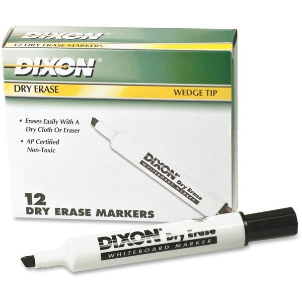 Ticonderoga Dry-Erase Markers, Wedge Tip, 12/DZ, Black PK DIX92107